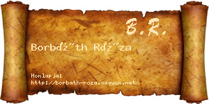 Borbáth Róza névjegykártya